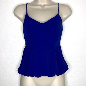 Monteau Bright Blue BUBBLE CROP TOP Women's Size Medium Coquette Gypsy Clubwear